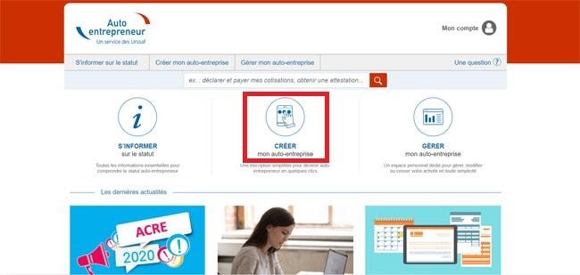 1ère étape - La déclaration de micro entreprise en ligne