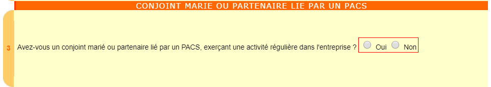 Cocher oui ou non suivant la situation